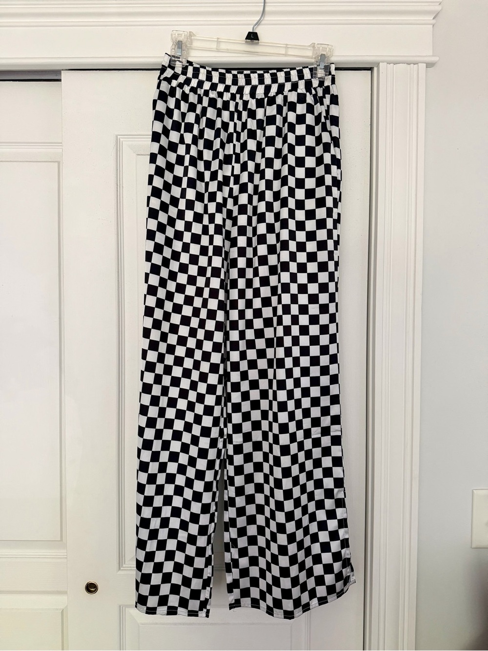 Dressed in LALA Satin Playsuit in Checkerboard Size Small - Picture 3 of 4